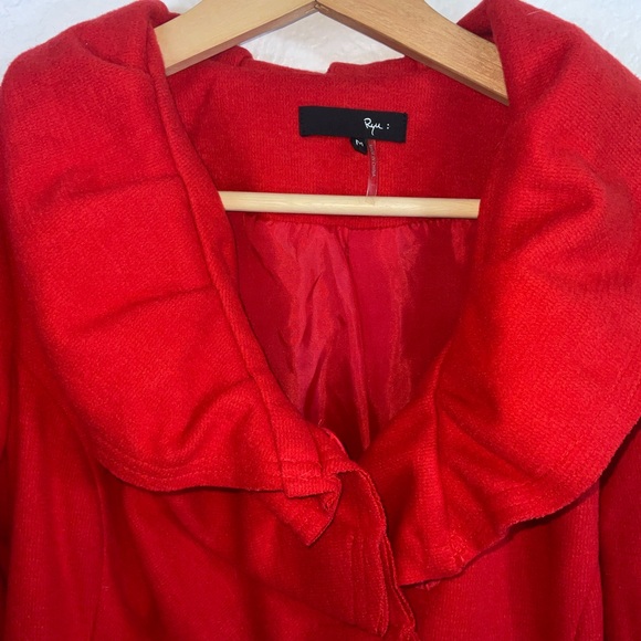 Ryu Ruffled Red Coat/Jacket - Picture 3 of 7